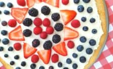 Strawberry Pizza Recipe with Raspberries and Blueberries and a Sugar Cookie Crust