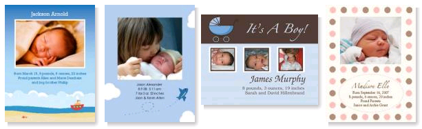 collection of photo birth announcements
