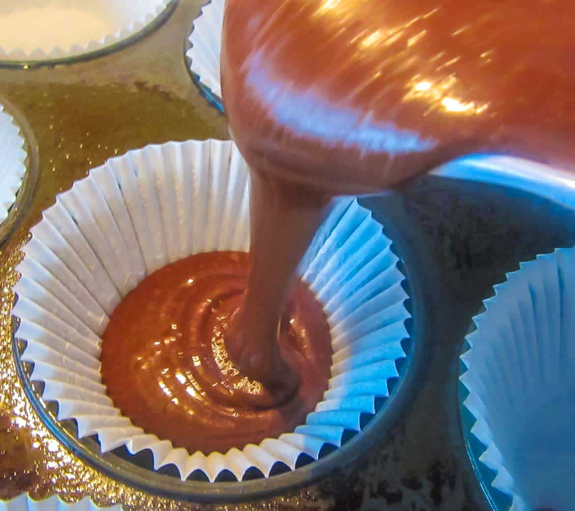 Never Fail Chocolate Cupcakes batter is thin