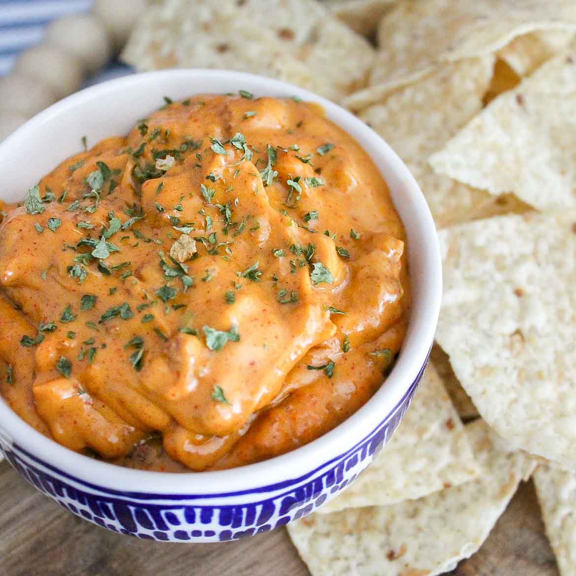 Velveeta Queso Crockpot Dip in a slow cooker