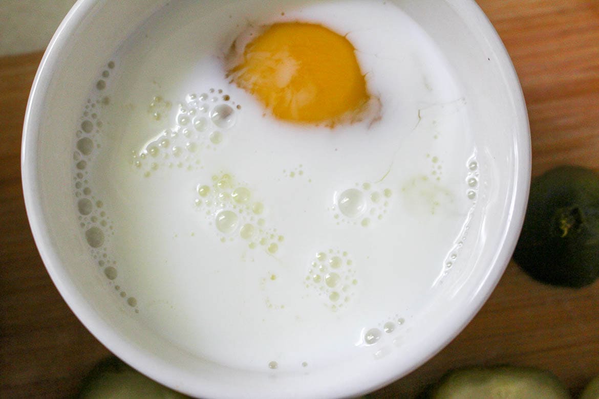 milk and egg mix for Air Fryer Pickles