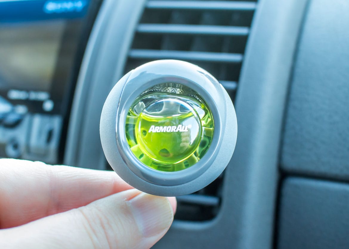 Armor All Essential Blends air fresheners in dash vent clip