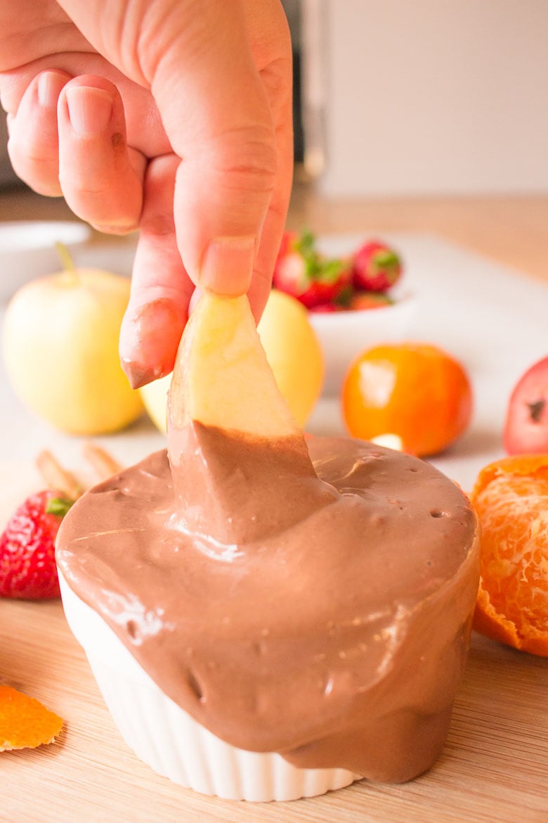 chocolate fruit dip with Greek yogurt