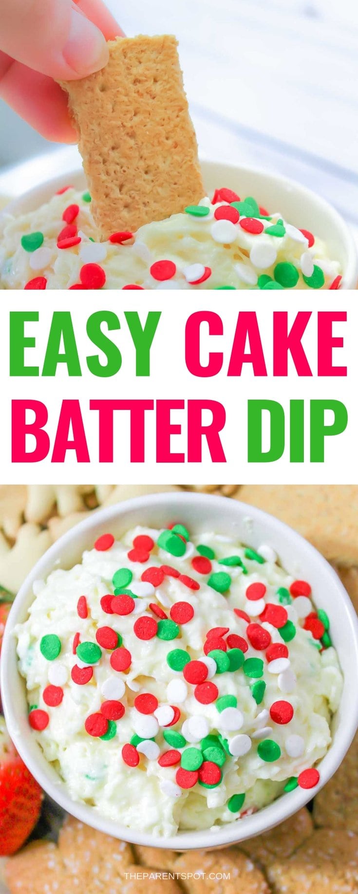Easy cake batter dip with vanilla cake mix and cream cheese