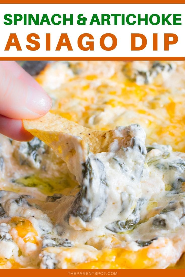 Asiago dip recipe is loaded with artichokes, cheese, and spinach.