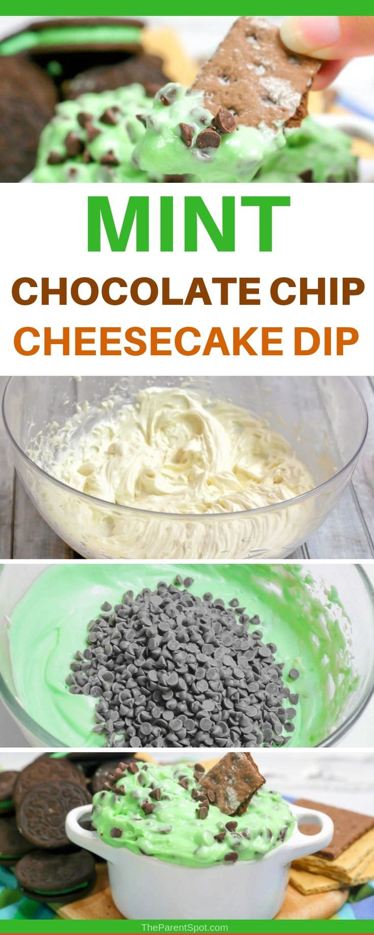 mint chocolate chip cheesecake dip 