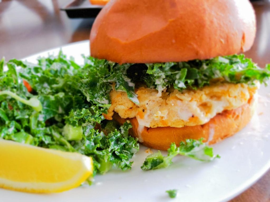 Chefs Plate white bean burgers and kale salad