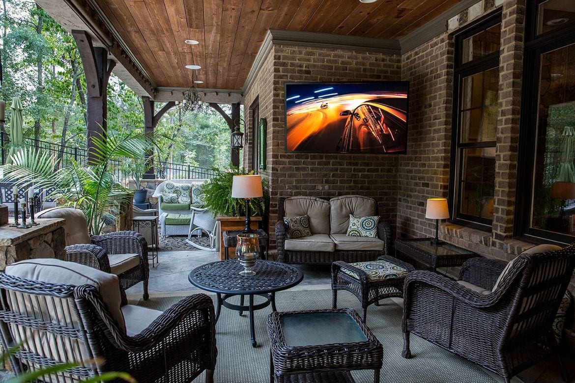 SunBrite outdoor TV on a patio