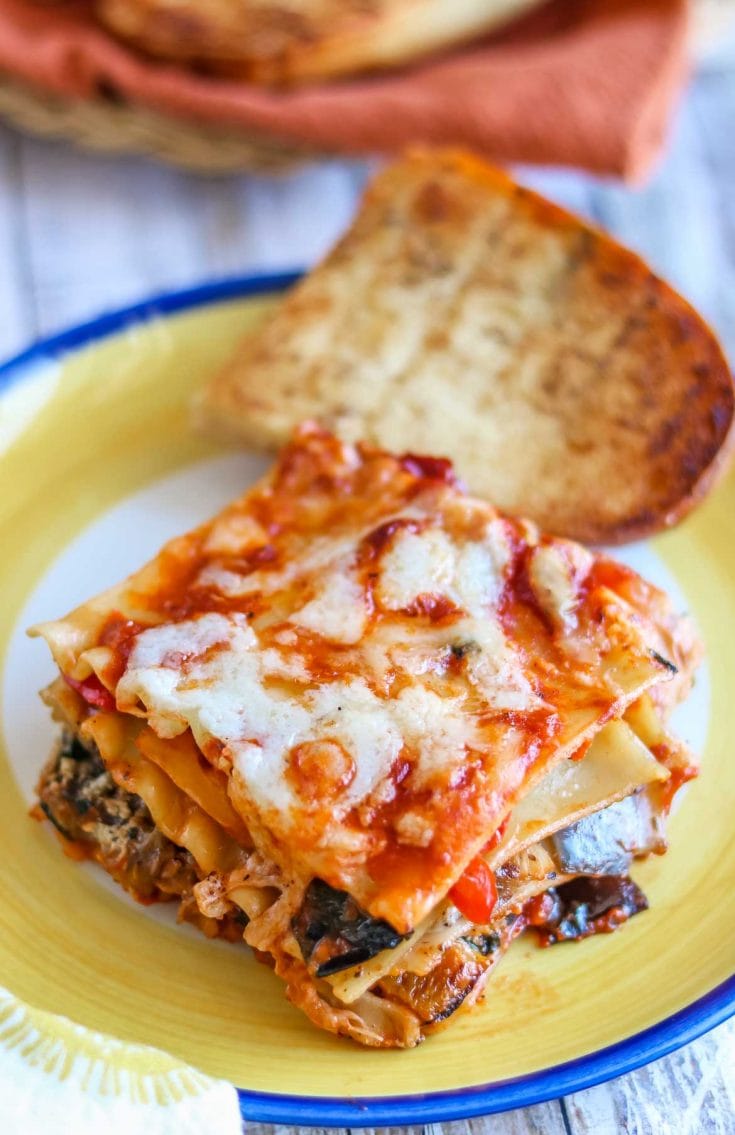 No Boil Vegetarian Lasagna Recipe with Roasted Veggies