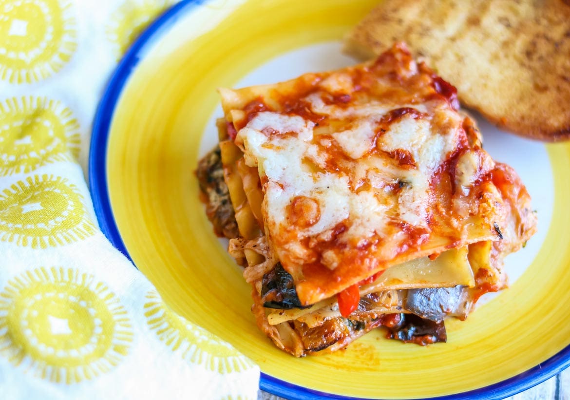 No boil vegetarian lasagna with roasted veggies