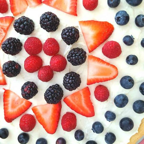 Strawberry Pizza with Sugar Cookie Crust