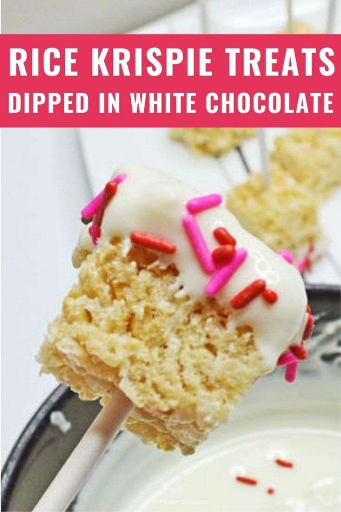 Rice Krispie treats dipped in white chocolate