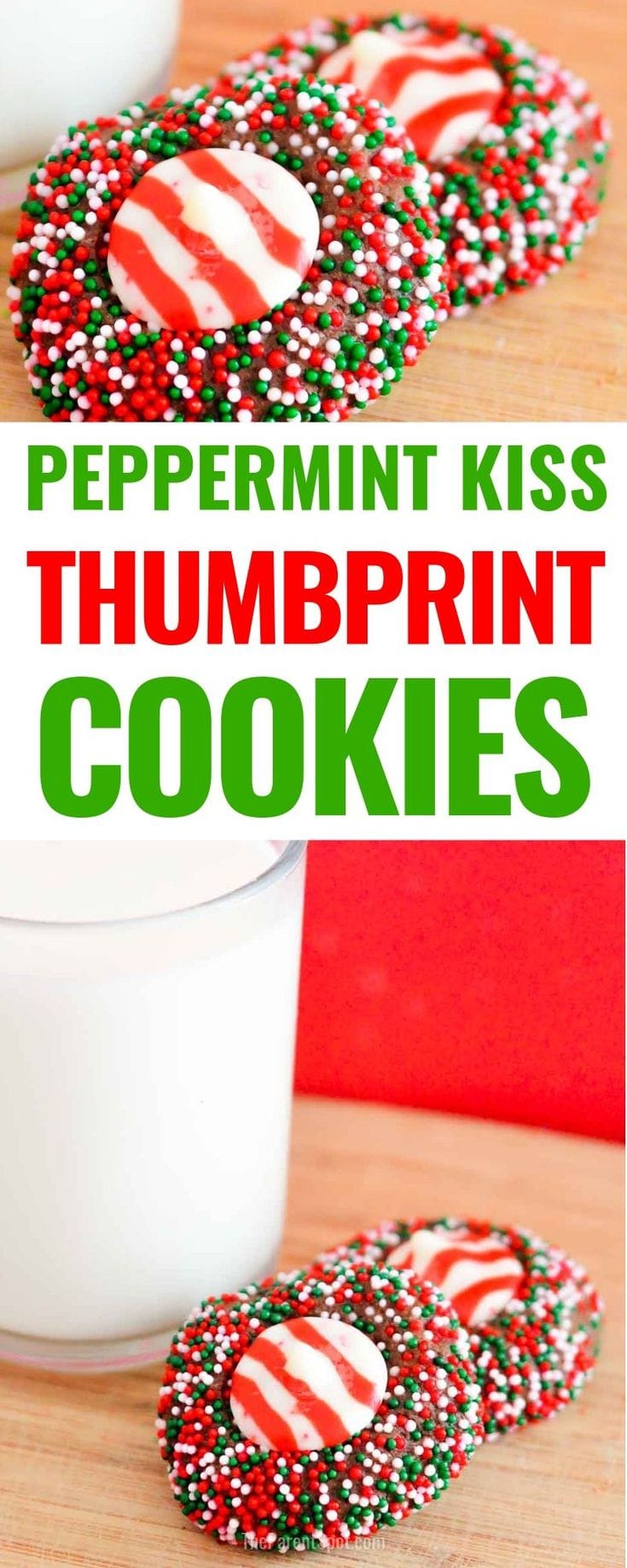 easy peppermint kiss thumbprint cookies 
