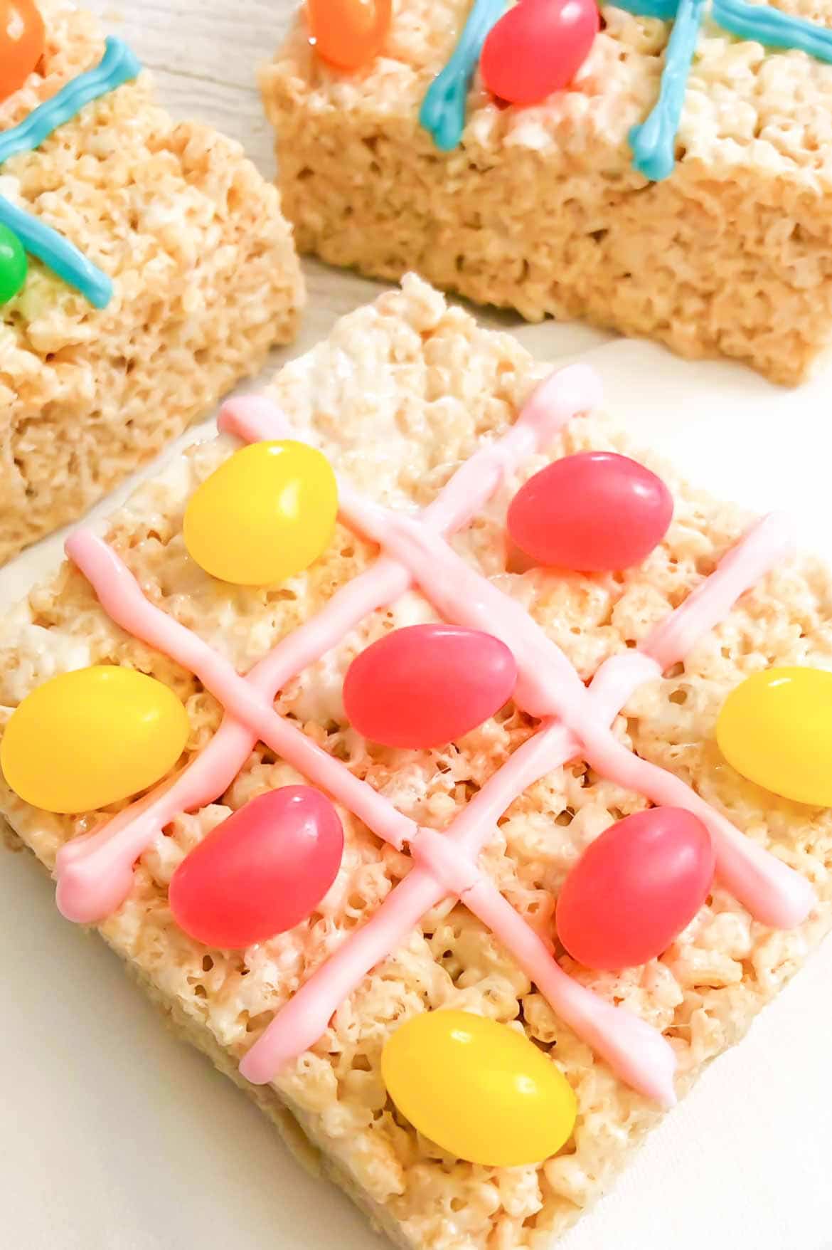 jelly bean rice Krispie treats tic tac toe game