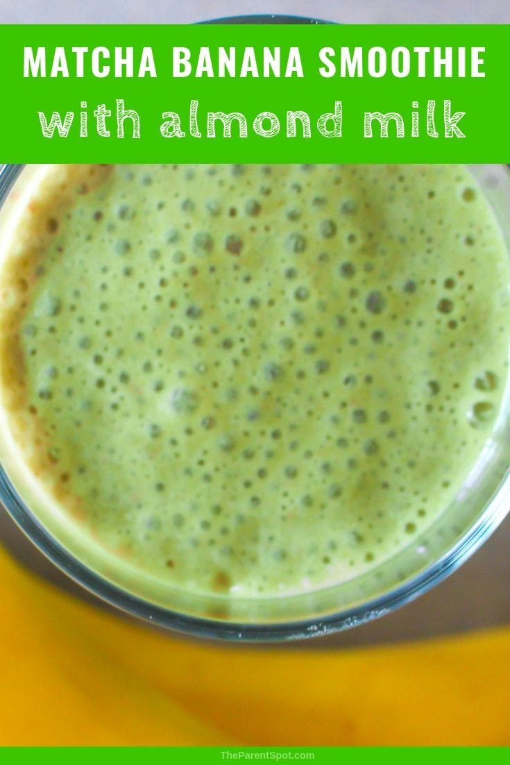 matcha almond milk smoothie with banana 