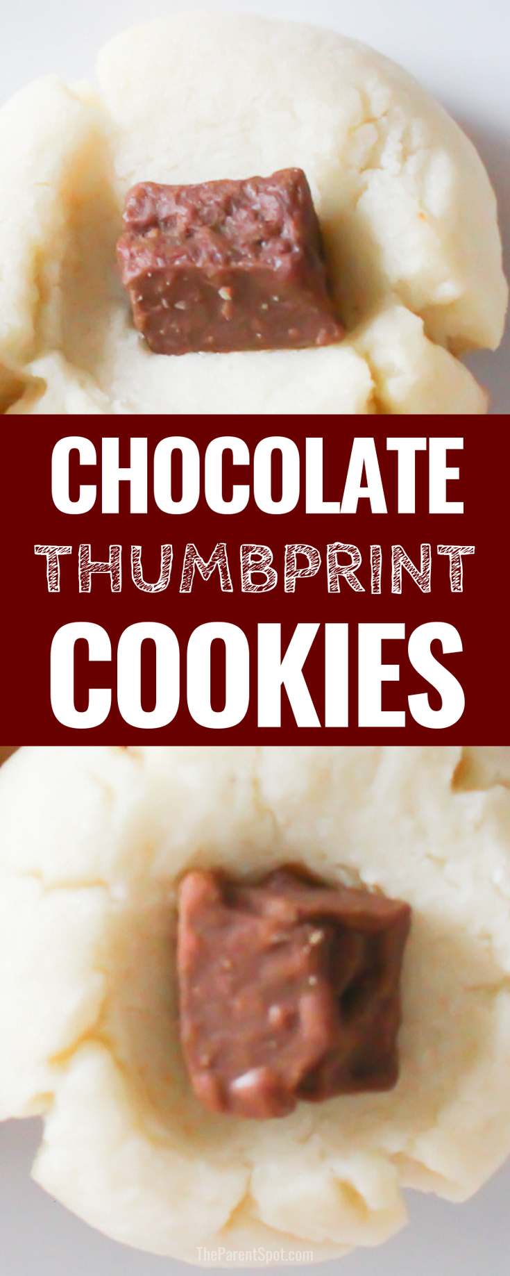 easy butter thumbprint cookies with chocolate chunks