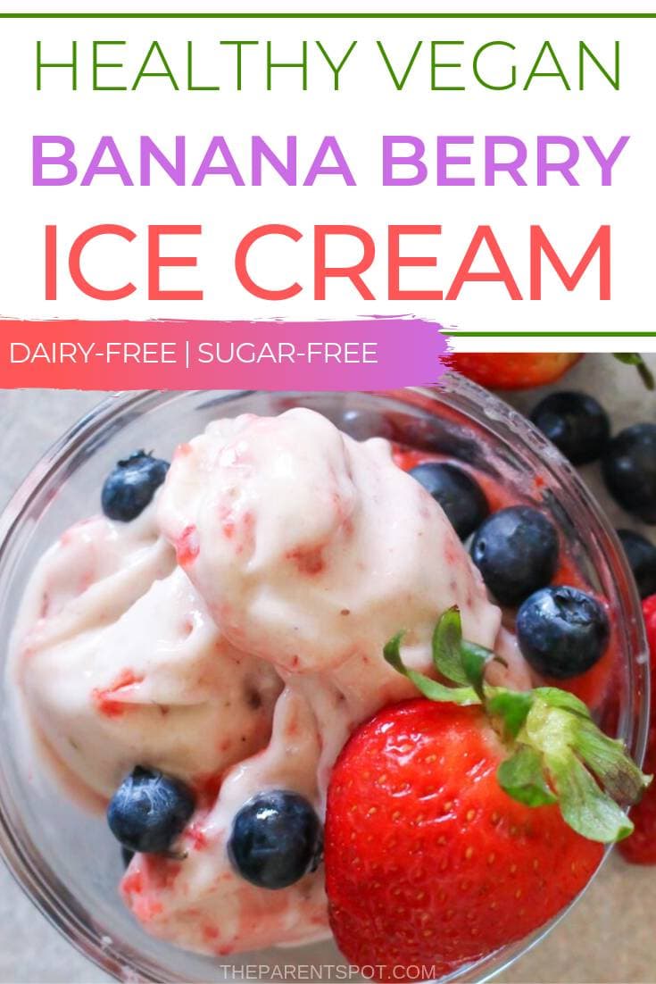 healthy vegan banana berry ice cream