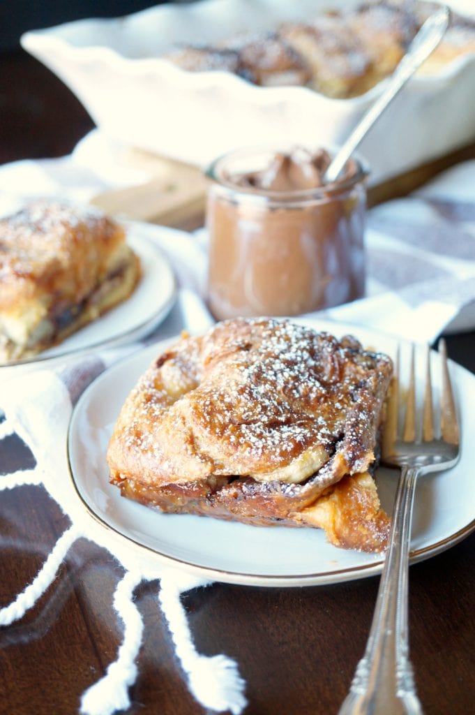 Banana Nutella Croissant French Toast recipe Casserole