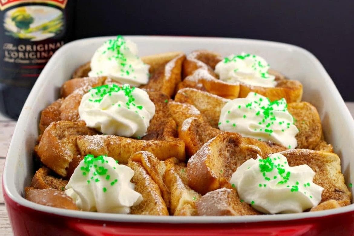 Baileys Irish Cream Overnight French Toast recipe Casserole by Food Meanderings