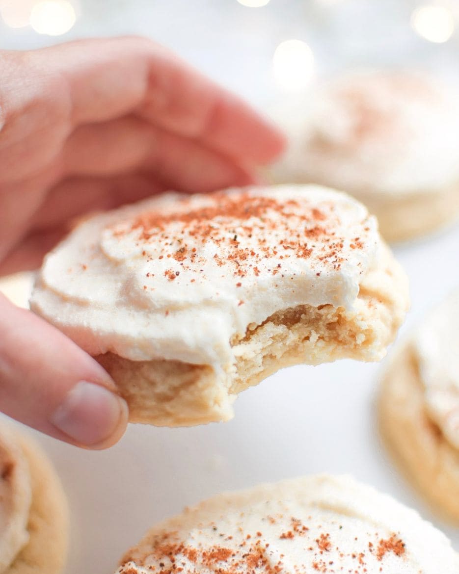 Fluffy Frosted Eggnog Sugar Cookies