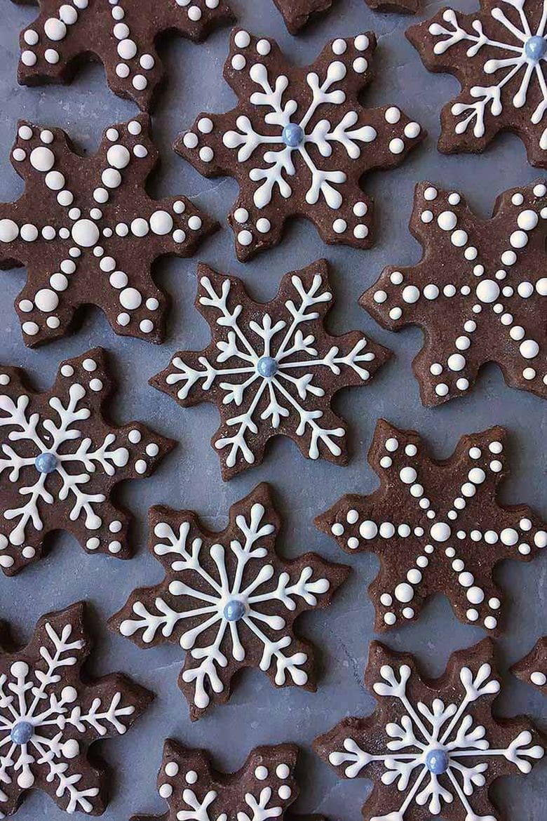 Brownie roll-out Snowflake Cookies by Foodal.