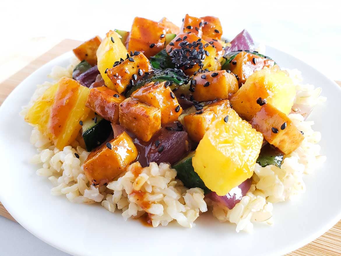 Spicy Korean BBQ tofu bowl 