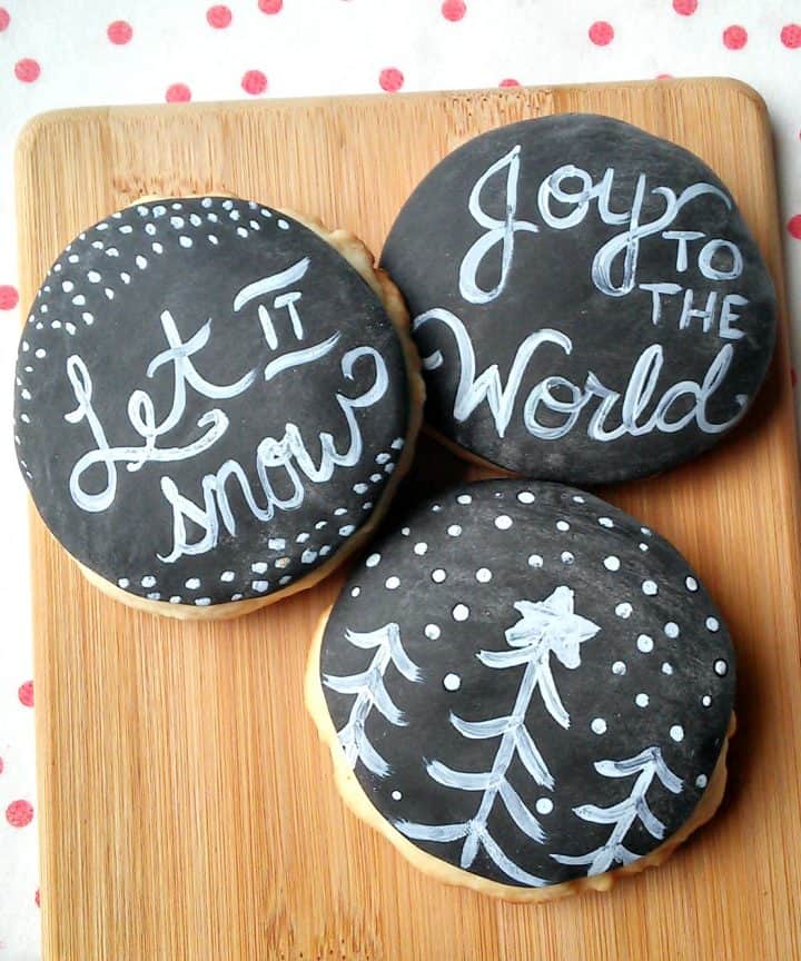 Making Holiday Chalkboard sugar cookies