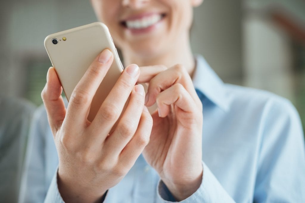 woman on smartphone