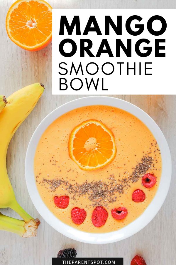 Mango orange smoothie bowl with banana