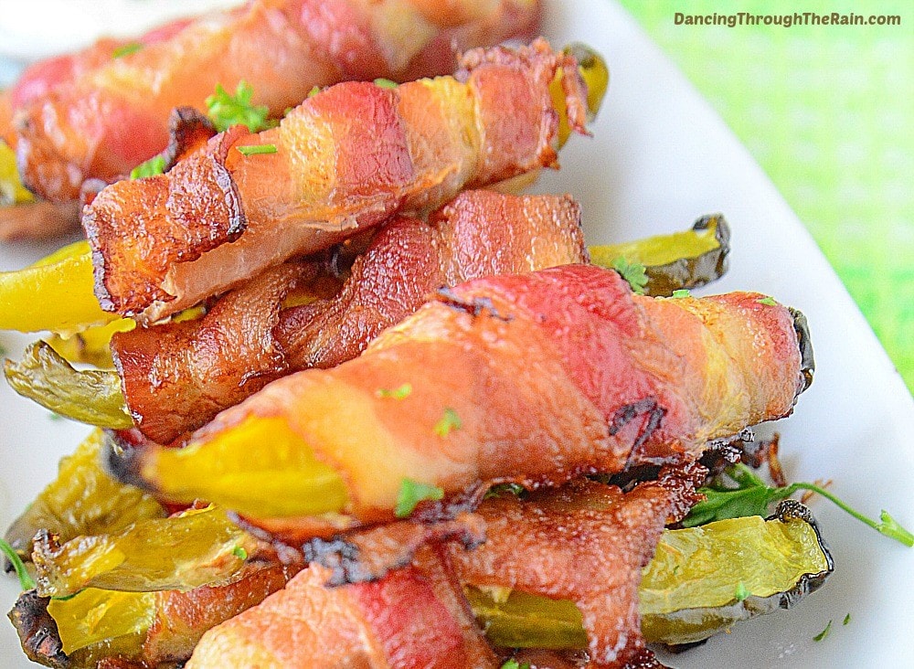 Bacon Wrapped Pickles from Dancing Through the Rain