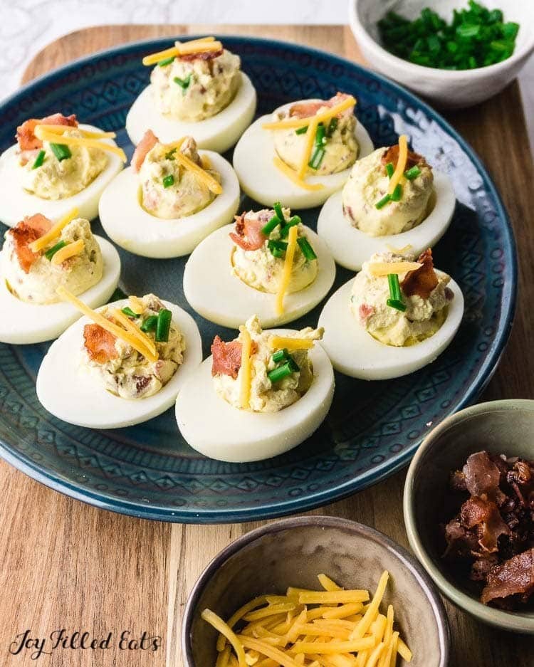 Keto Deviled Eggs with Bacon from Joy Filled Eats