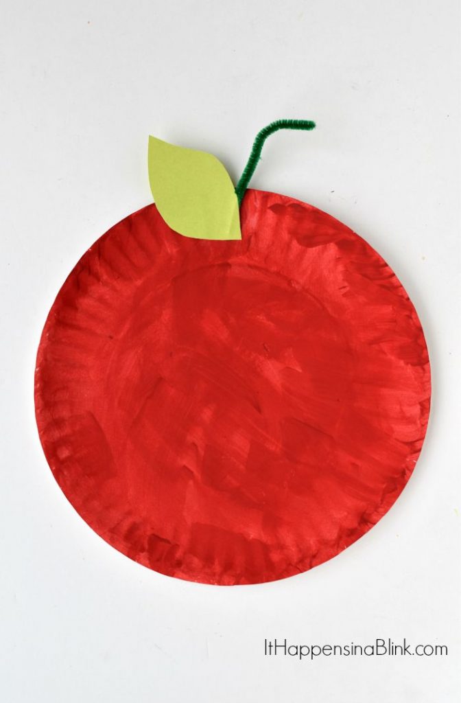 Paper Plate Apple Craft for Kids 