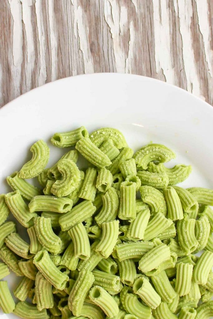 homemade spinach pasta on a plate