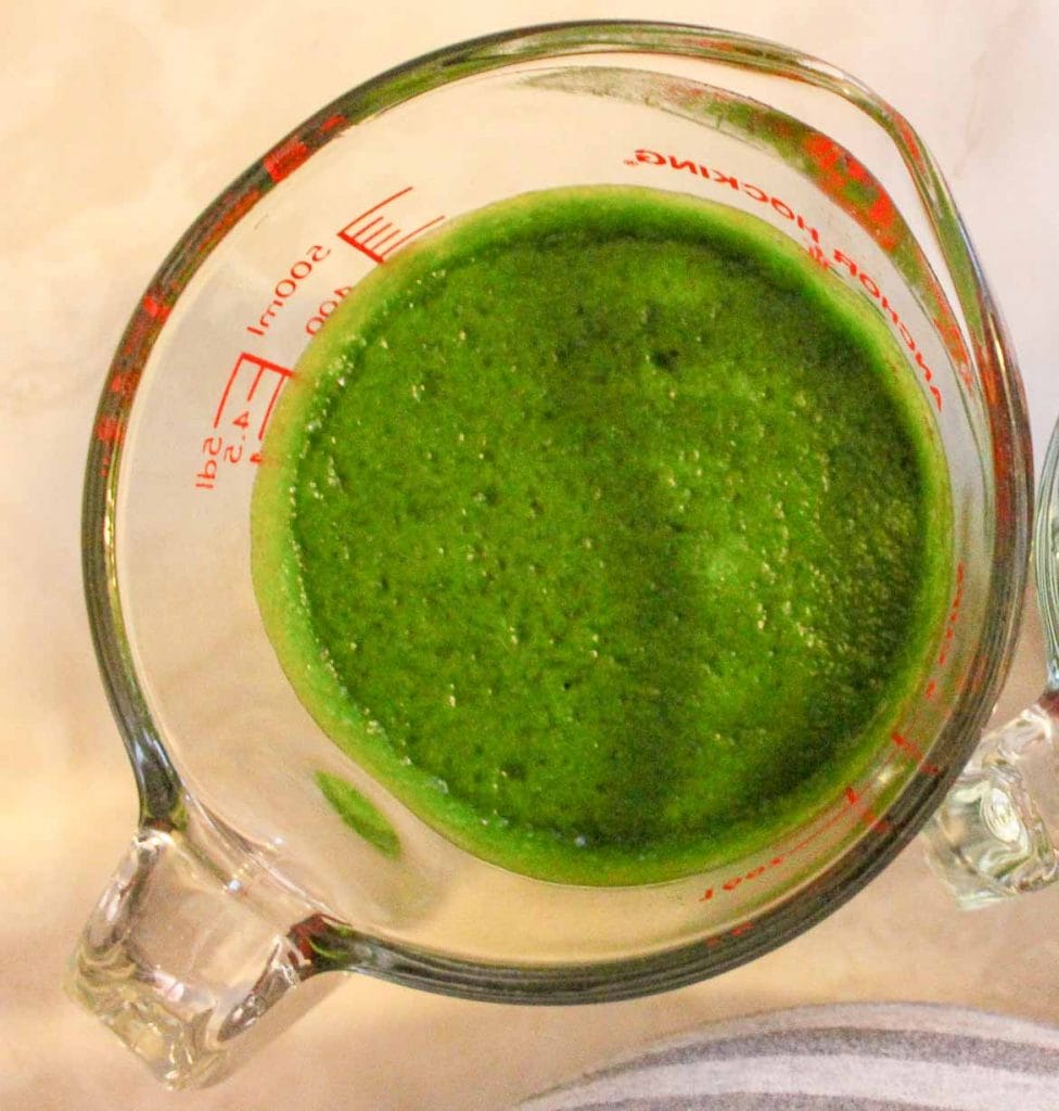 Homemade Spinach juice for spinach Pasta