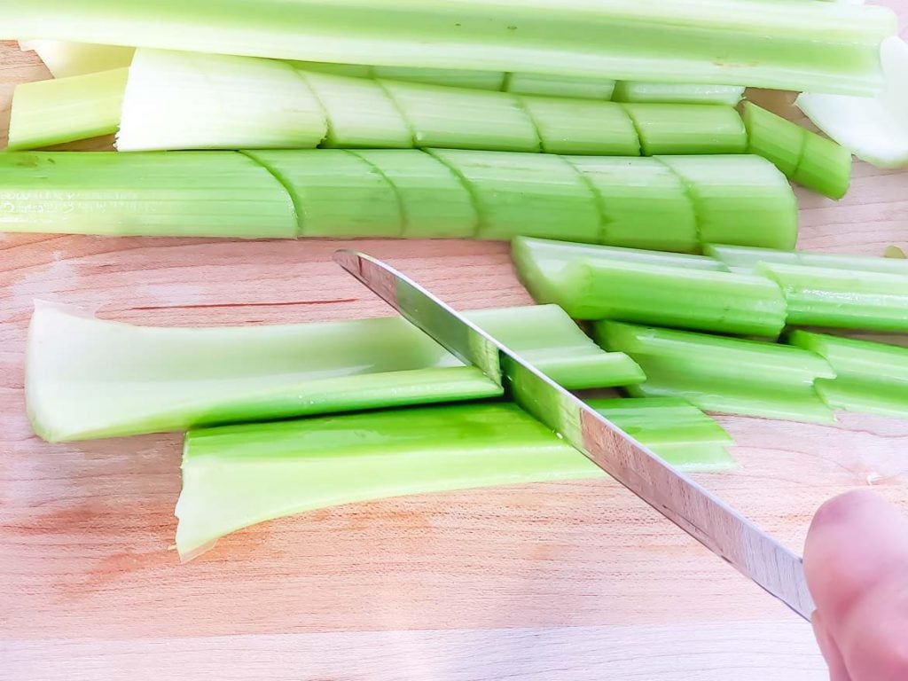 cutting celery