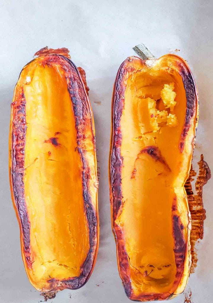 roasted delicata squash halves