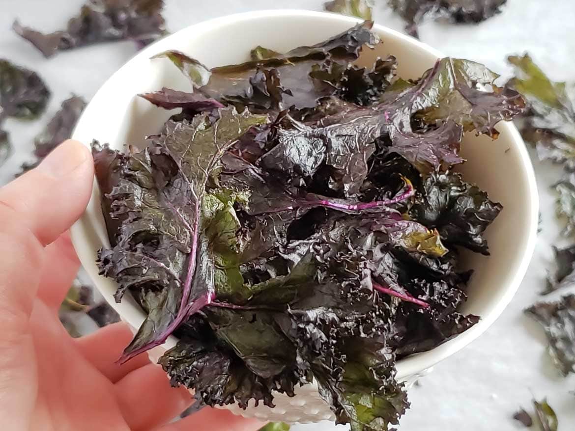 purple kale chips