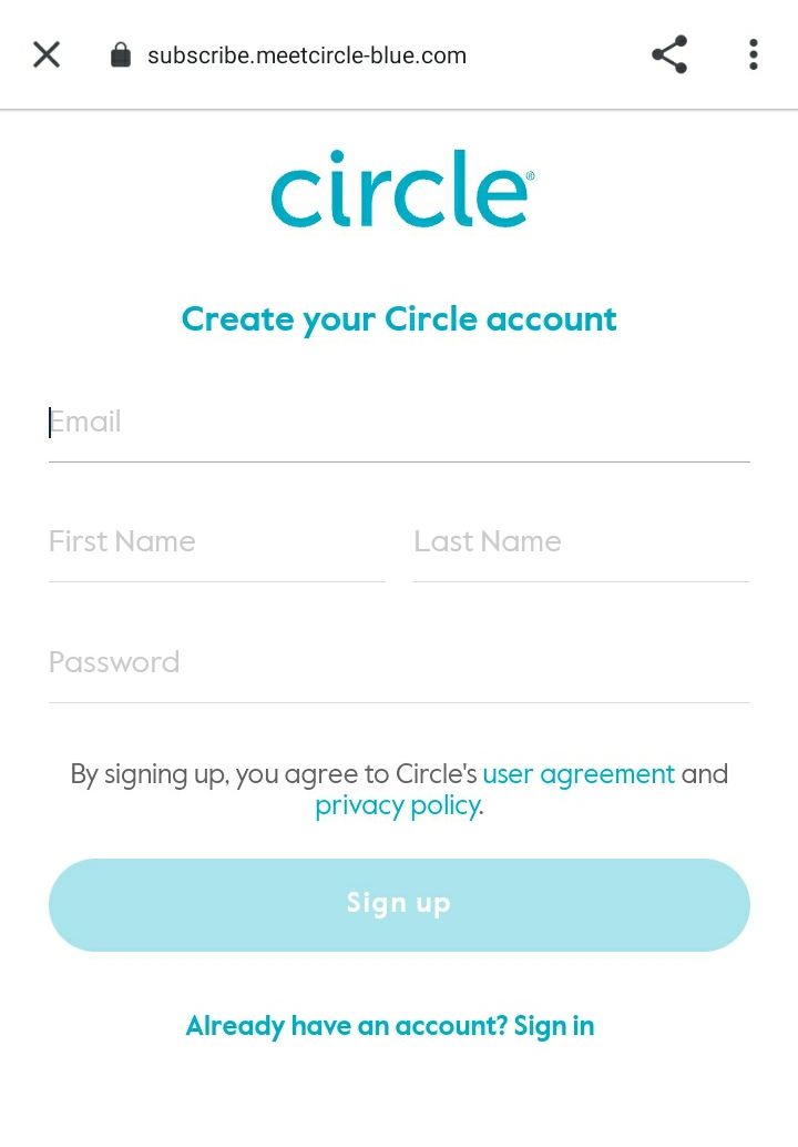 Circle Parental Controls App parent signup