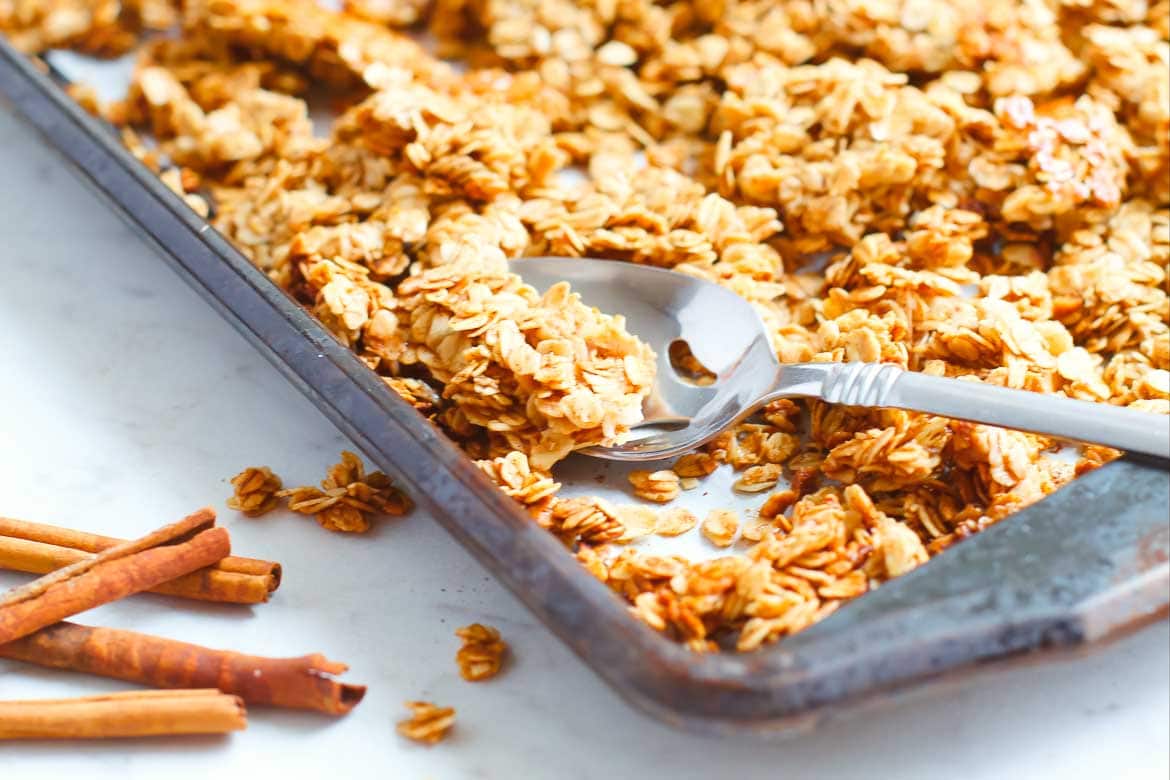 holiday granola with cinnamon