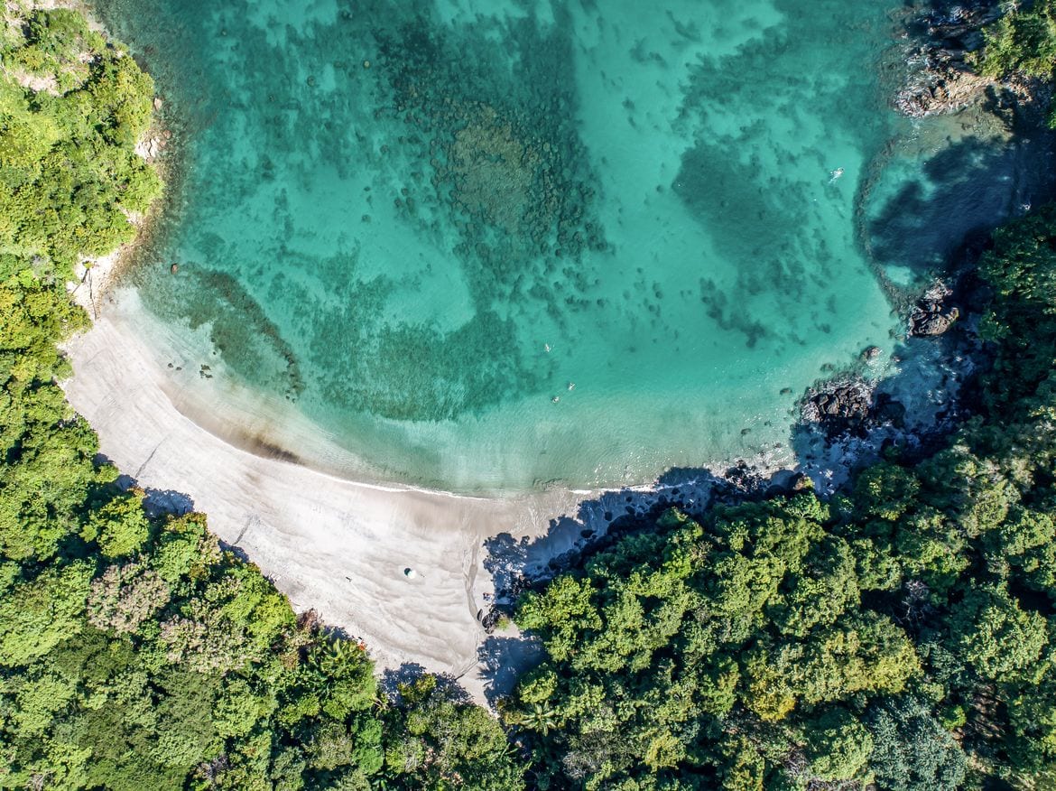 Aerial View of  Biesanz beach Manuel Oantonia Costa Rica 