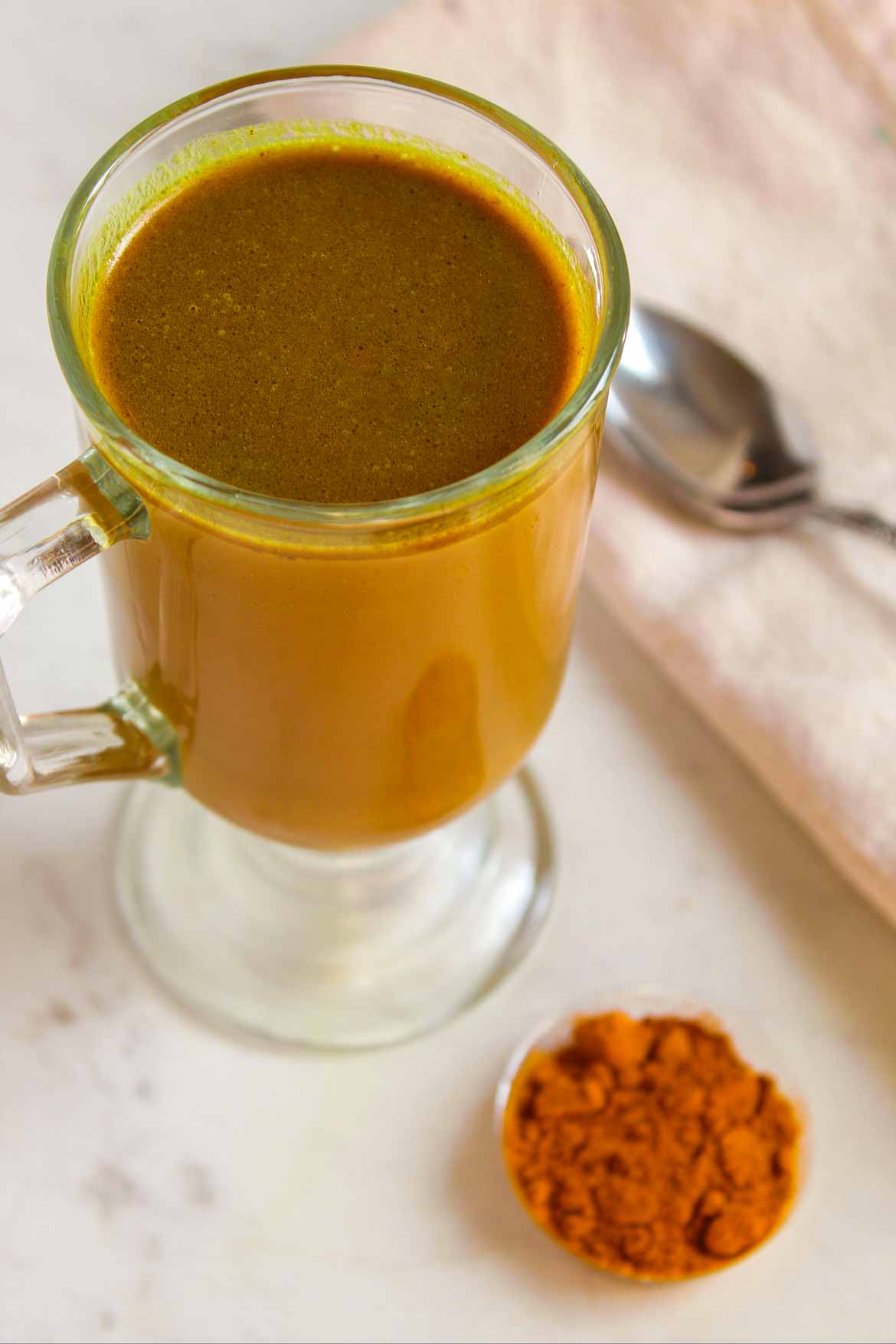 turmeric hot cocoa with black pepper and coconut oil with anti-inflammatory properties 