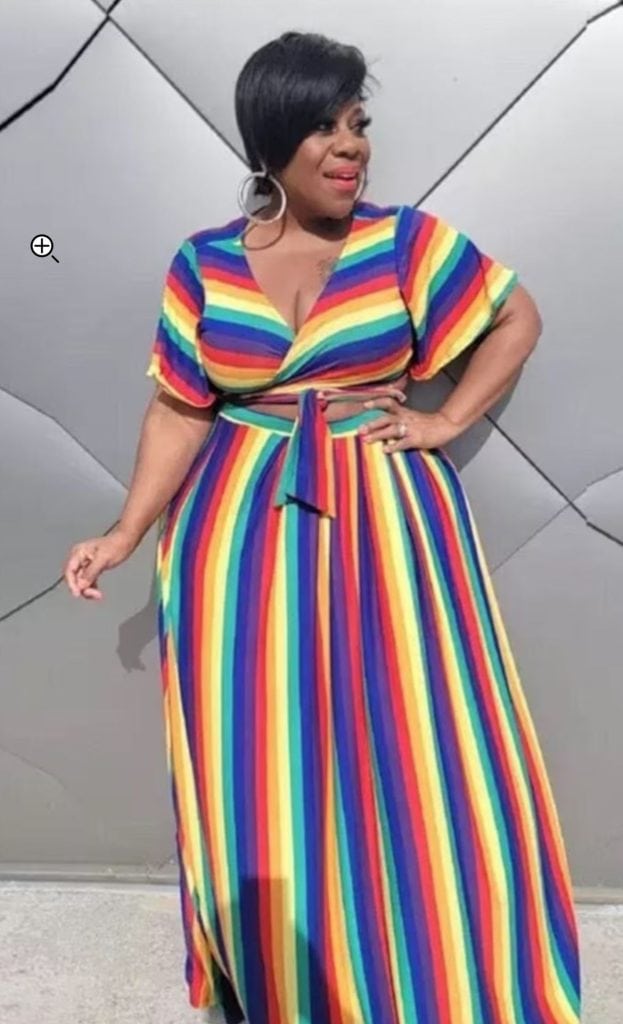 Sexy Plus Size Dresses for Women Stripes Wrap V Neck Large Bust