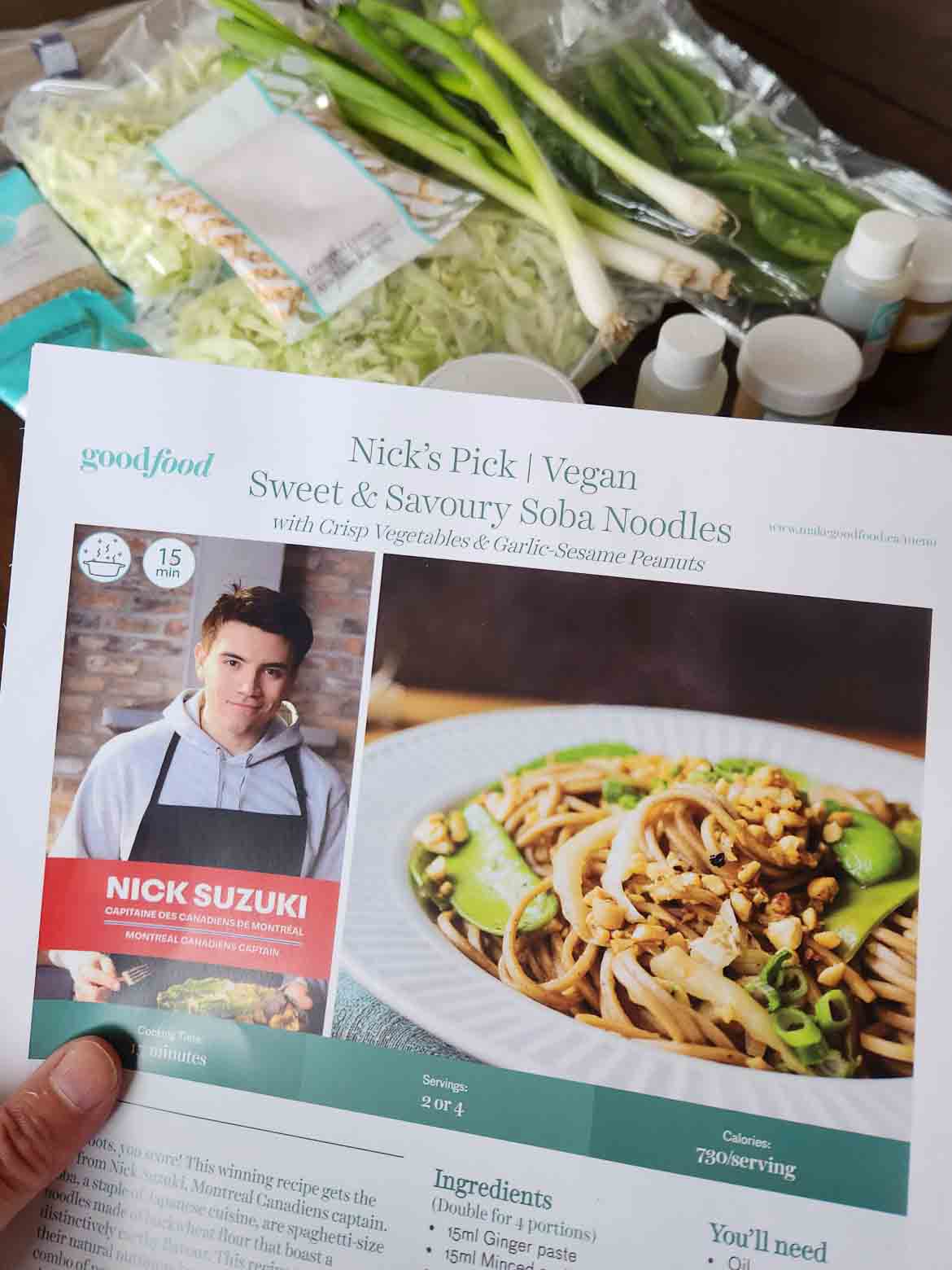 Goodfood Vegan Sweet & Savory Soba Noodles recipe card