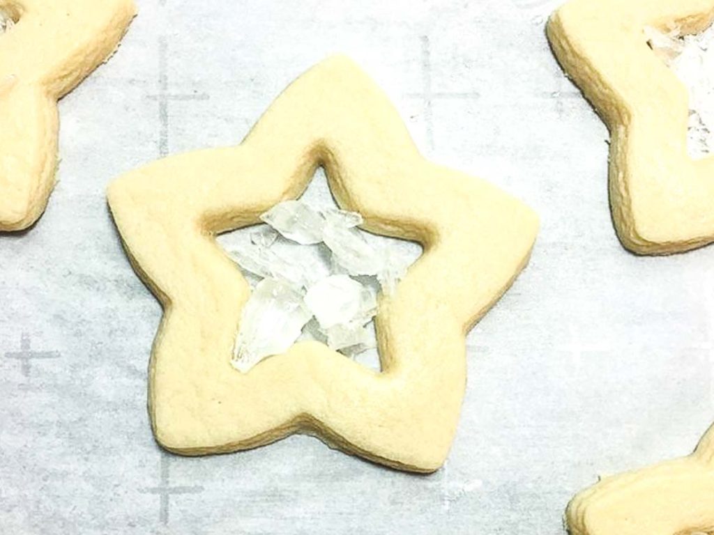 Making 4th of July star cookies