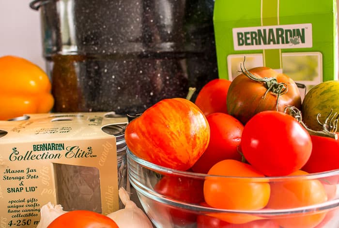 Bernardin canning products with tomatoes and peppers