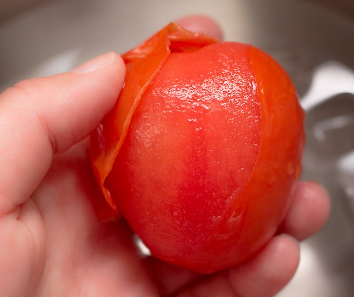 removing tomato peels