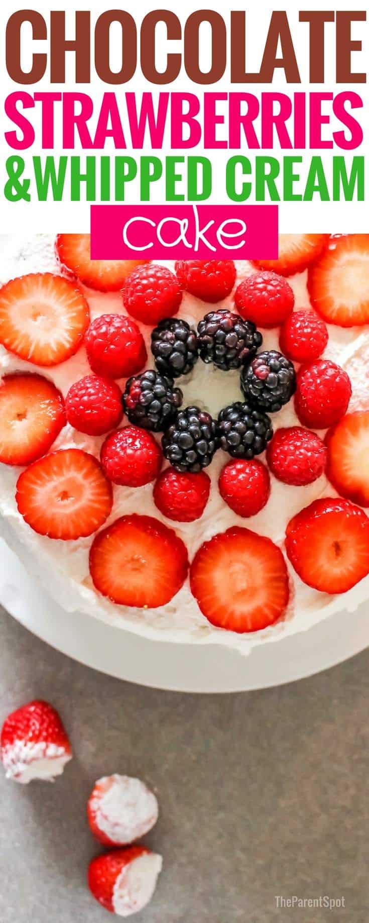 Chocolate fresh fruit cake recipe with fresh strawberries and whipped cream Looking for a showstopper, but easy, chocolate cake recipe with fresh berries and whipped cream? This is our favorite cake recipe, and it's made all from scratch, and it tastes absolutly amazing. #chocolatecake #chocolate #dessert #dessertrecipes #cake #delicious #chocolaterecipes #recipe