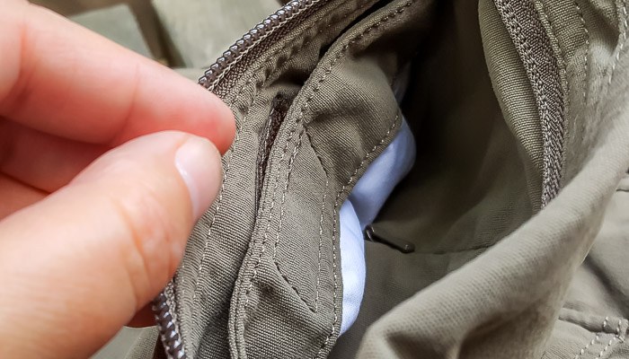 empty pants pocket close up