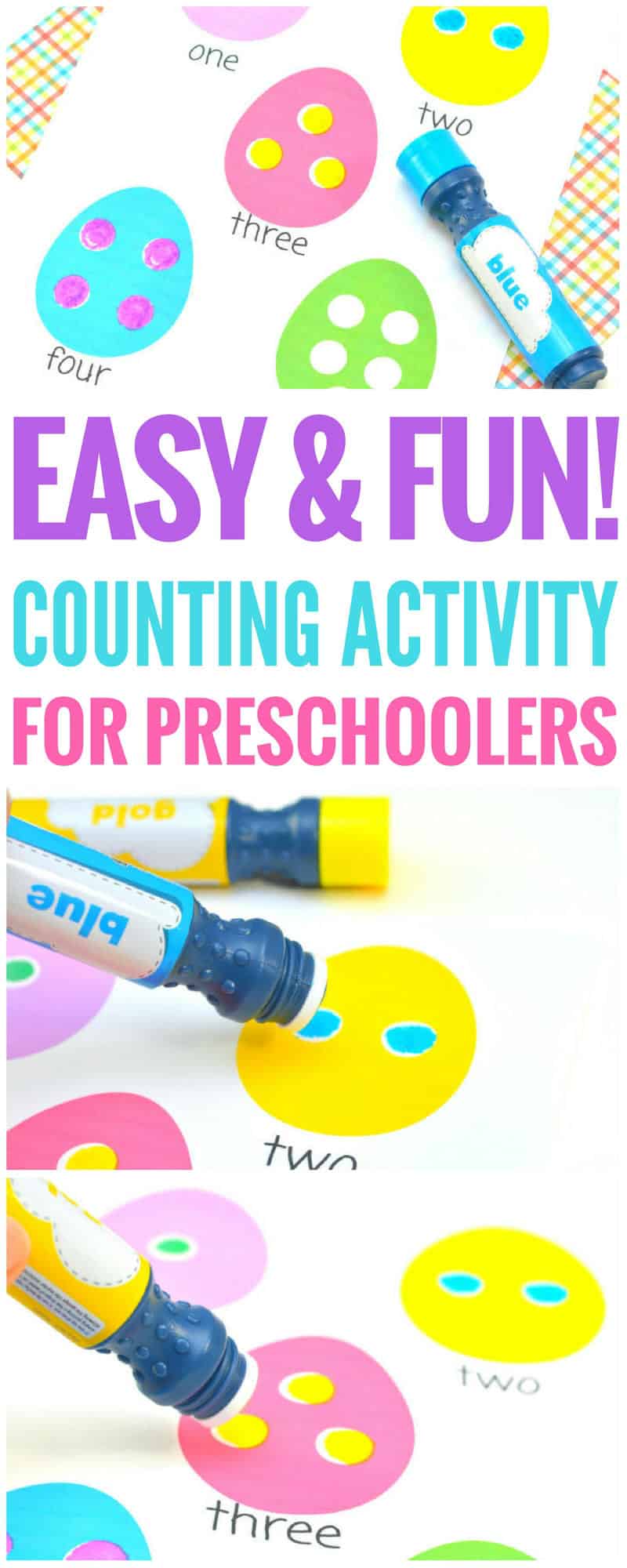 Counting activity for preschoolers. Looking for a fun number activity for your little one? This is a no fuss, easy to clean dot marker printable | free dot marker printable numbers | dot marker activities | dot marker kids | dot marker preschool | dot marker toddler | Counting activity for preschoolers
