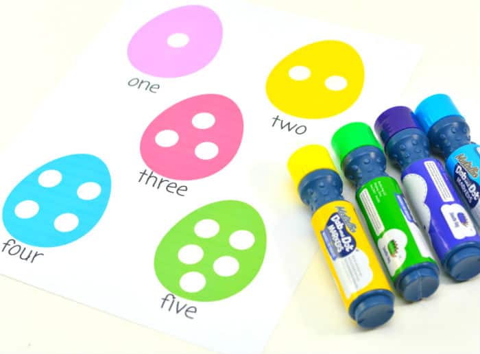 Easter Egg Dot Marker markers and all eggs